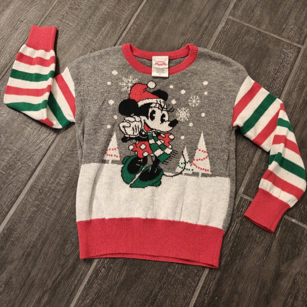 Disney Junior Minnie sweater  Christmas Minnie Mouse sweater Size 2T Girls